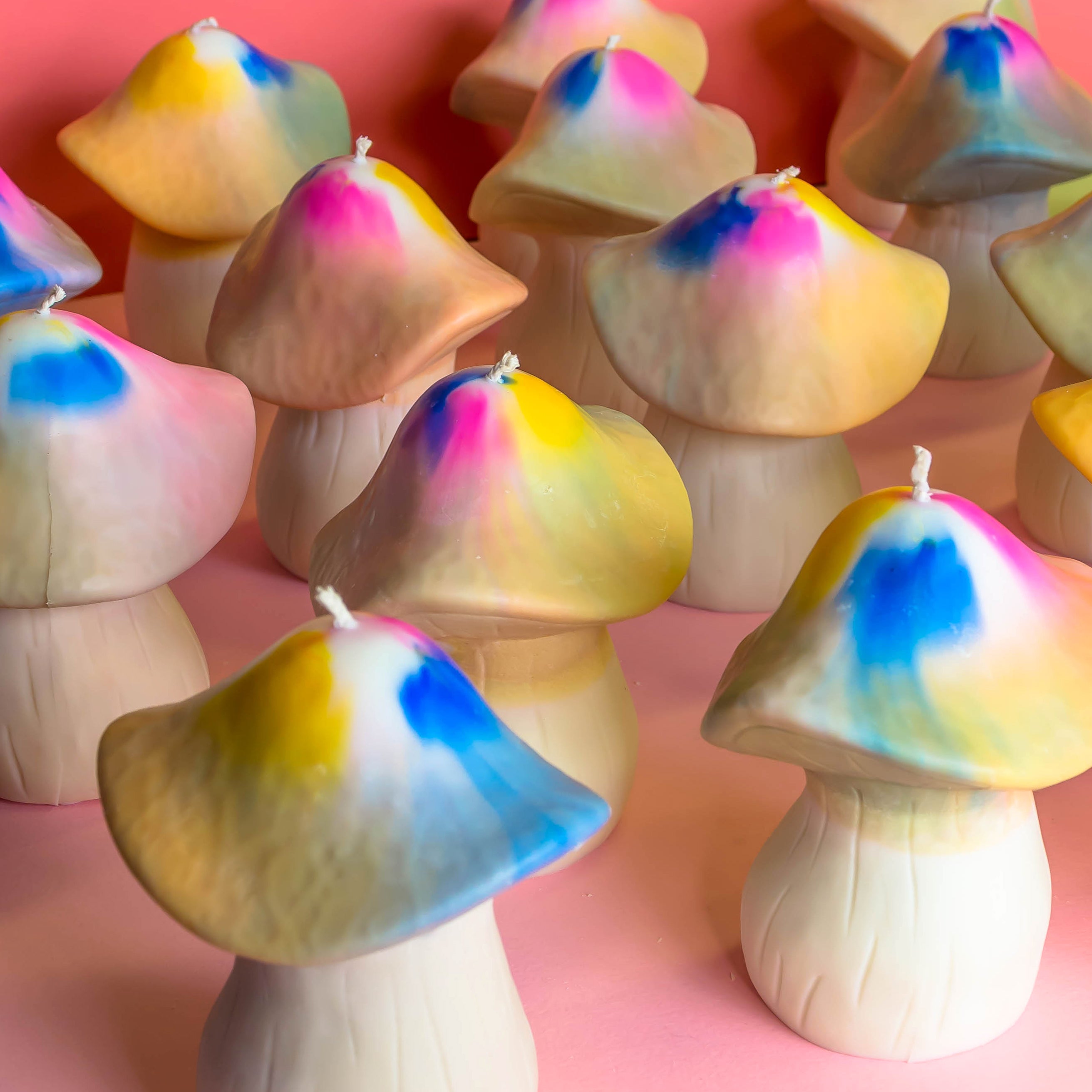 CHONKY RAINBOW MUSHROOM CANDLE