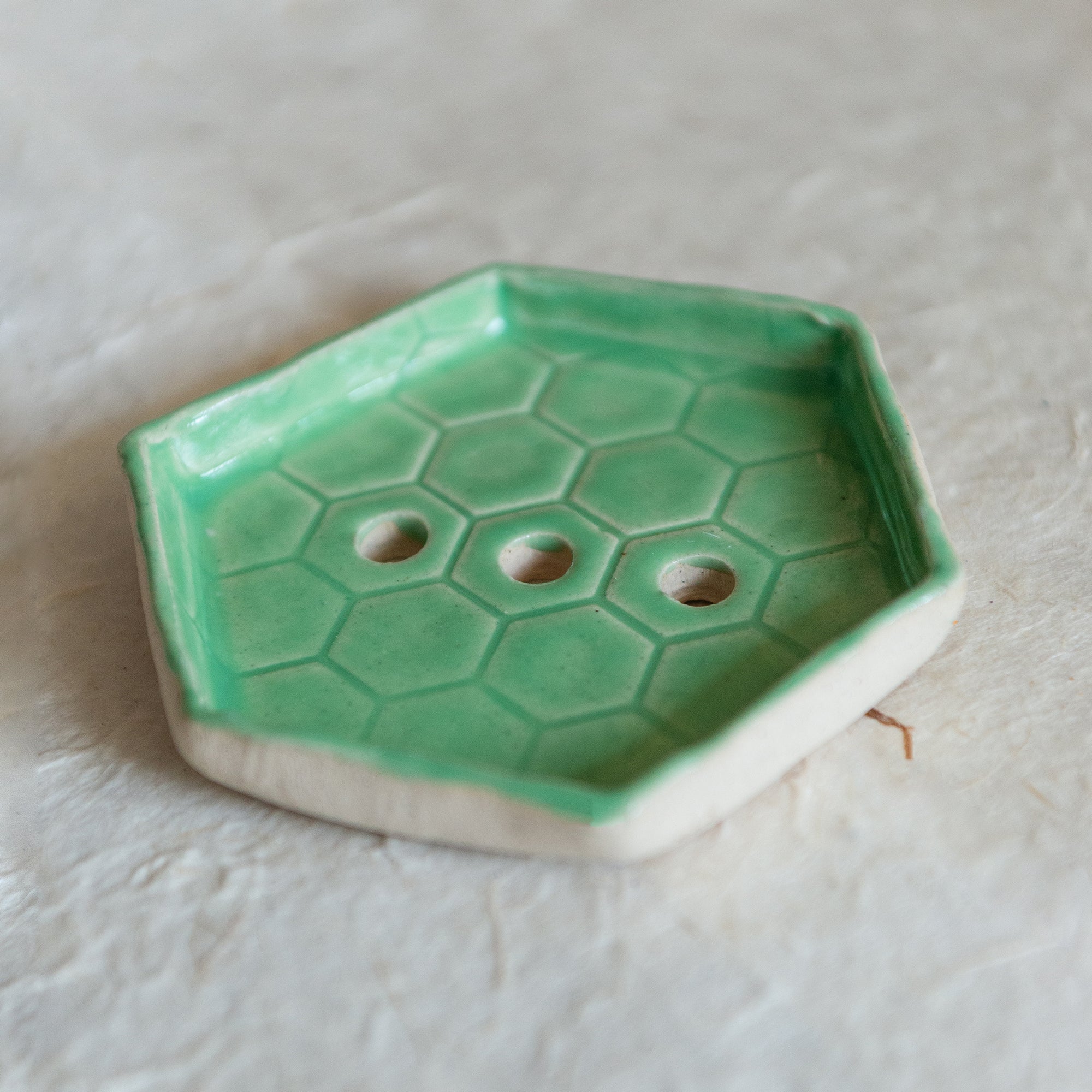 Honeycomb Ceramic Soap Dish | British Made
