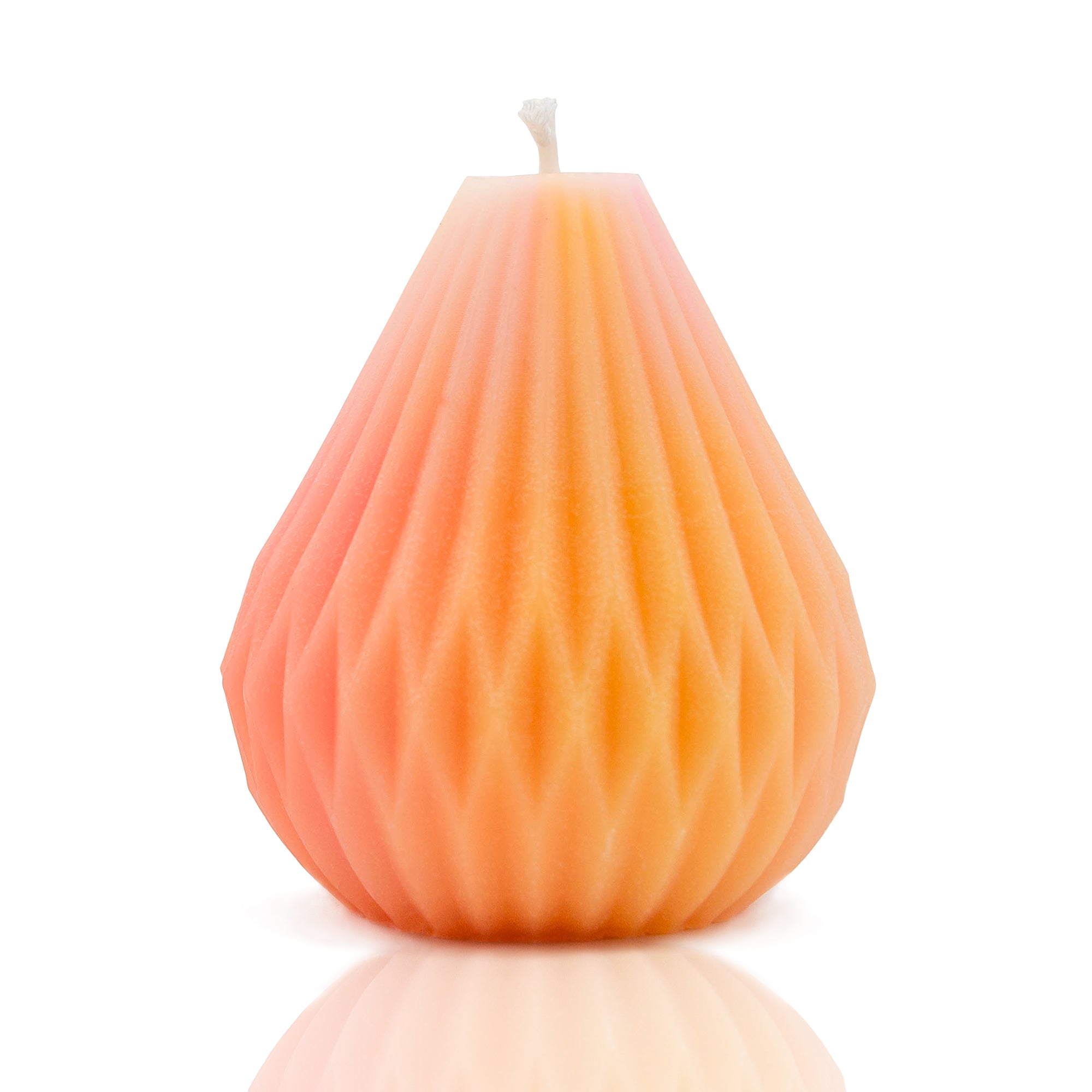CORAL ORIGAMI PEAR SHAPED LANTERN CANDLE